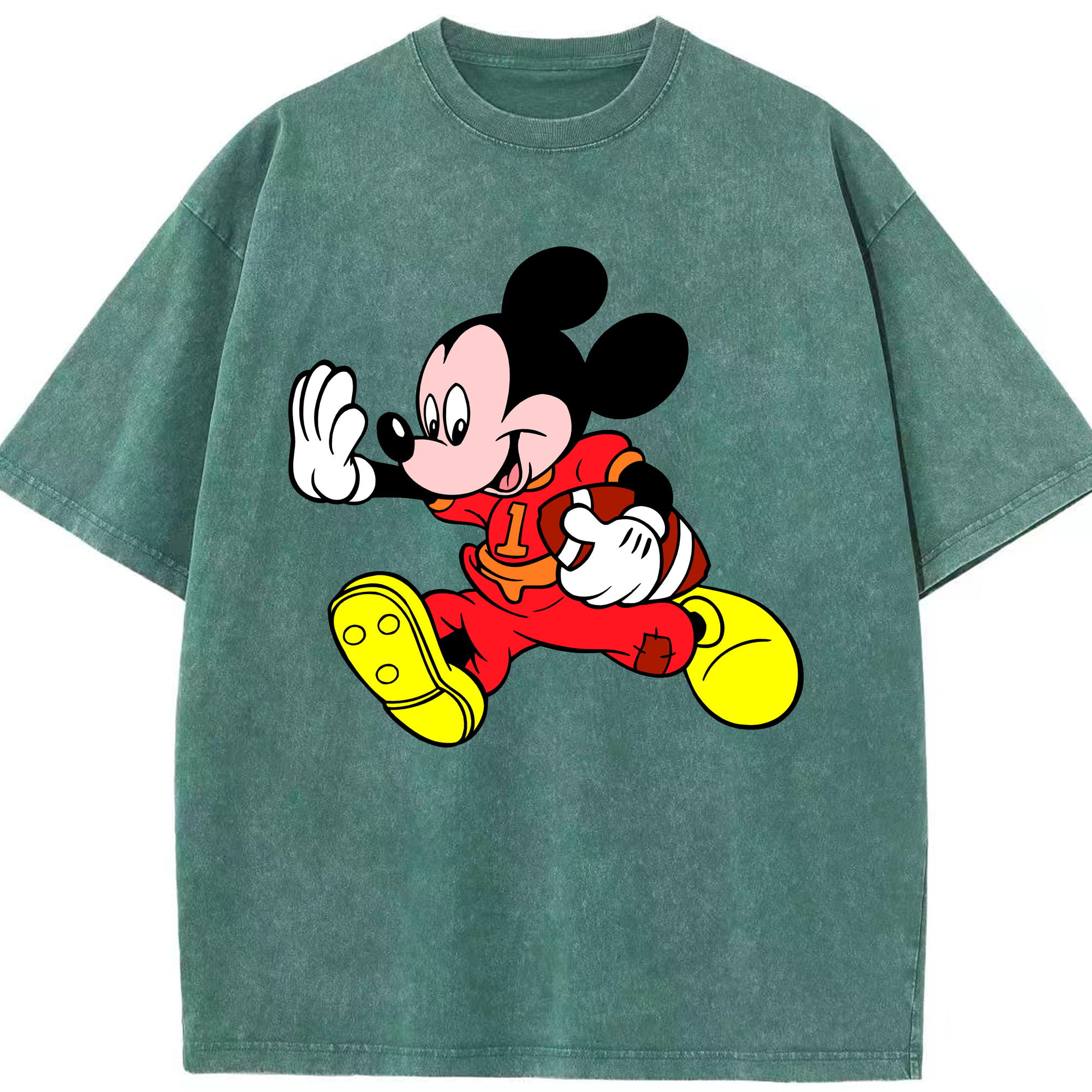 （画像用） ミッキーマウス Mickey Mouse 綿100% ヴィンテージ風 半袖Tシャツ（フロントプリント）